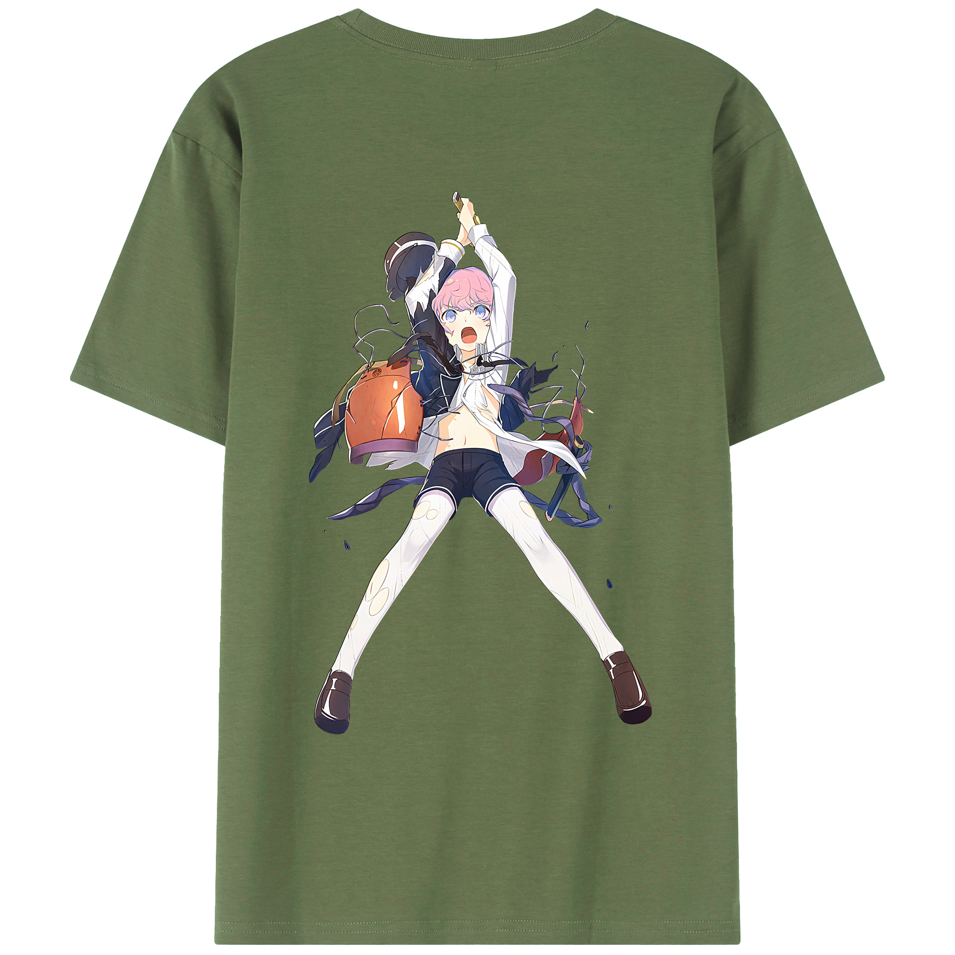 （画像用） 刀剣乱舞 Touken Ranbu 綿100％ メンズ半袖Tシャツ（バックプリント） 通気性
